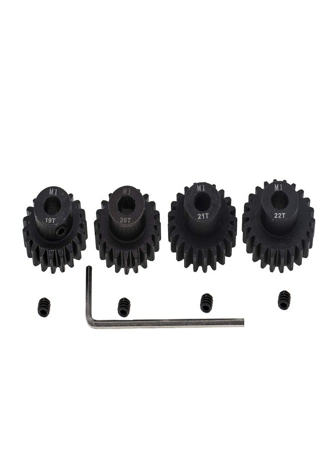 GTHELE 4pcs Mod 1 Pinion Gear 5mm Set Hardened 19T 20T 21T 22T M1 Pitch Gears RC Upgrade Part with Screwdriver - Image 2